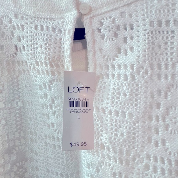 The Loft crocheted shell lined white tank - Picture 3 of 6